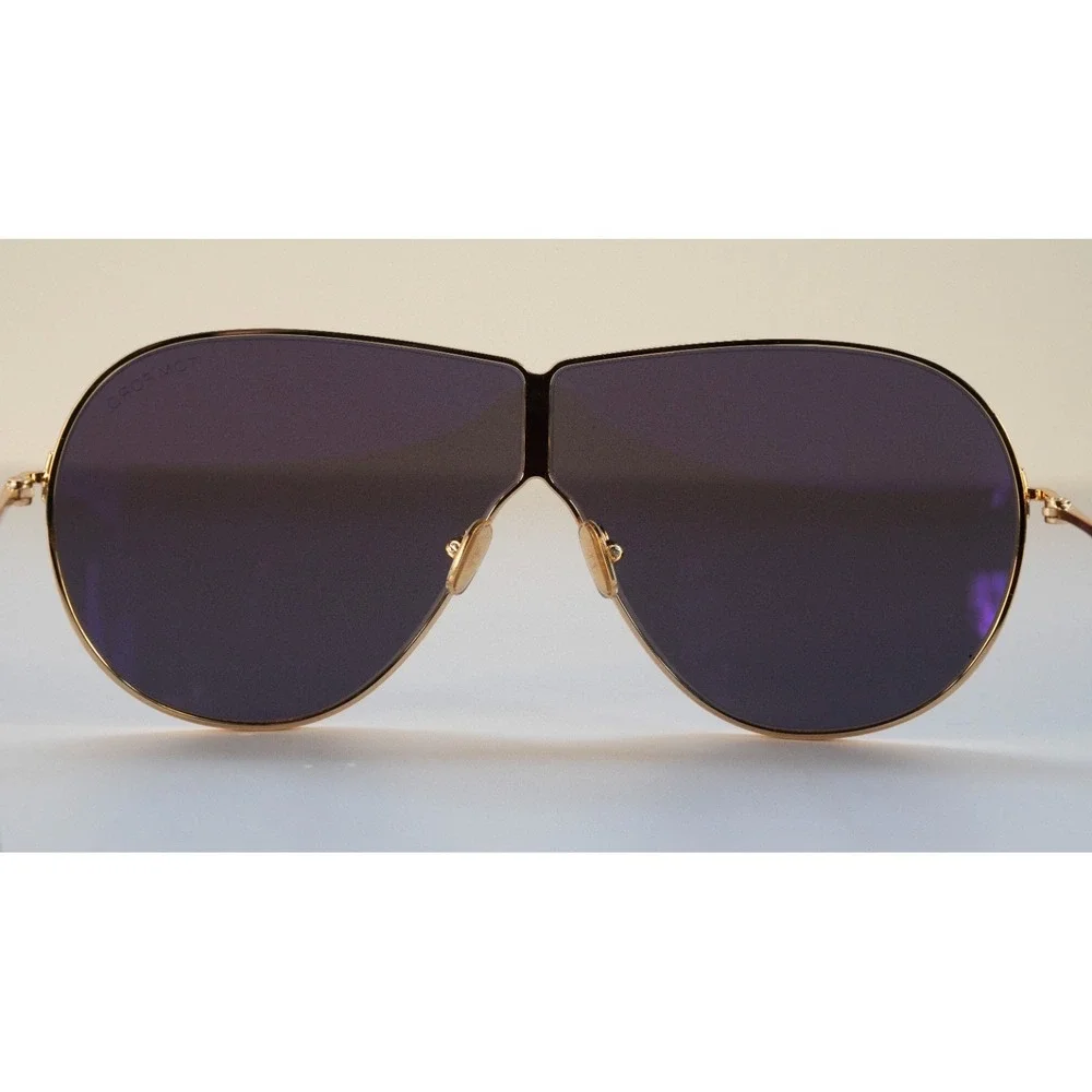 Tom Ford TF1158 Keating Mens Metal Sunglass 30A Shiny Deep Gold 71-30 Gray Italy